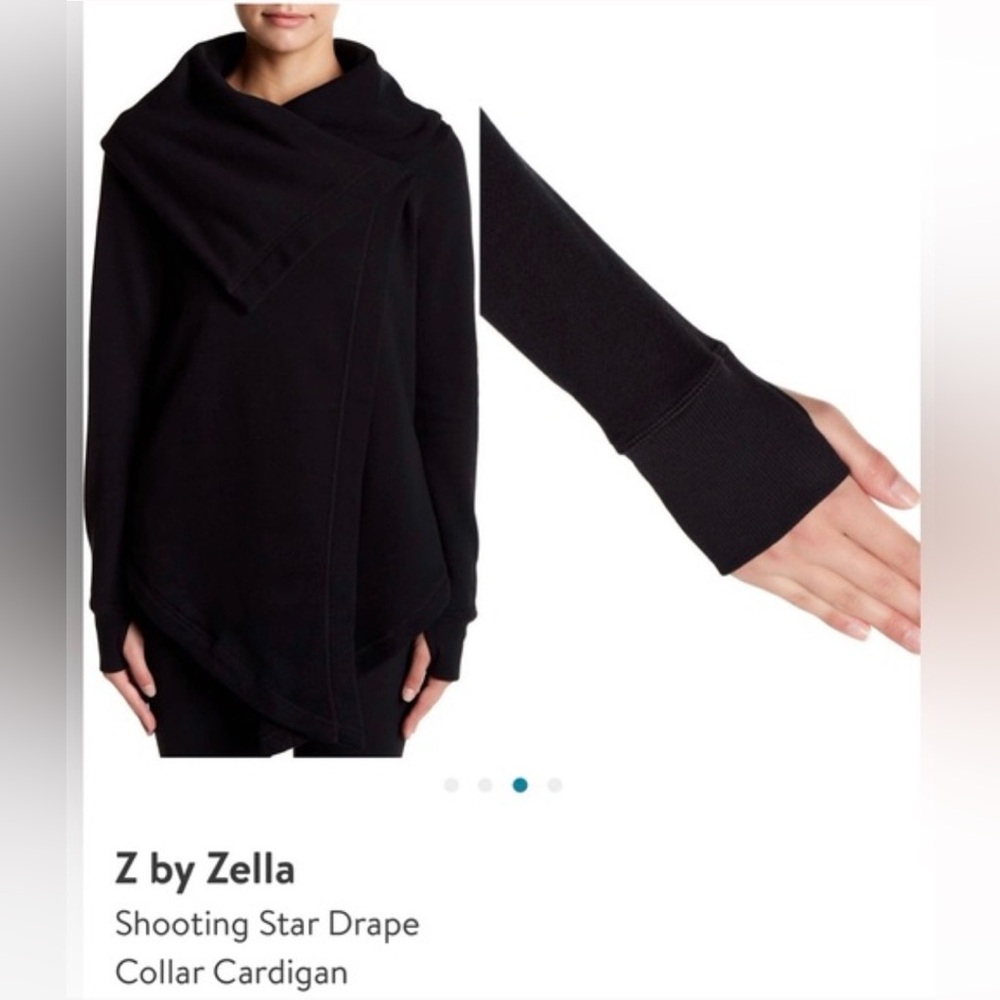Zella Black Drape Shooting Star Cardigan
